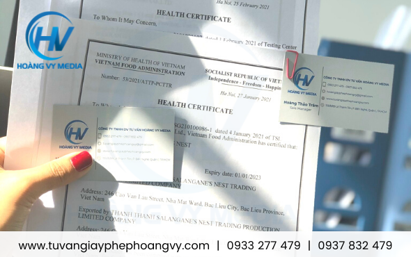 Giấy chứng nhận y tế Health Certificate xuất khẩu hạt điều