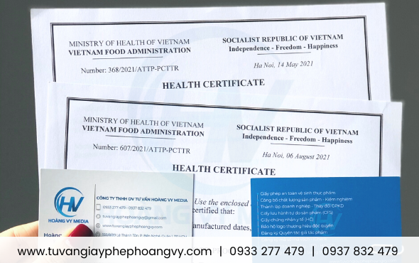 Health Certificate giấy chứng nhận y tế xuất khẩu hạt tiêu