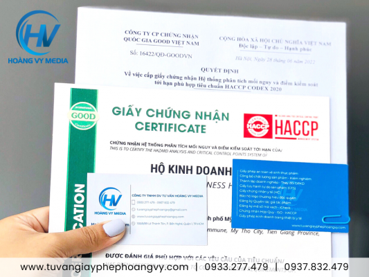 HOÀNG VY đăng ký nhanh HACCP kinh doanh dịch vụ ăn uống