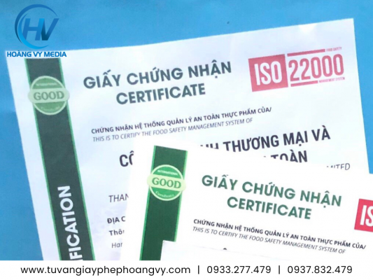 HOÀNG VY đăng ký nhanh ISO 22000 kinh doanh dịch vụ ăn uống