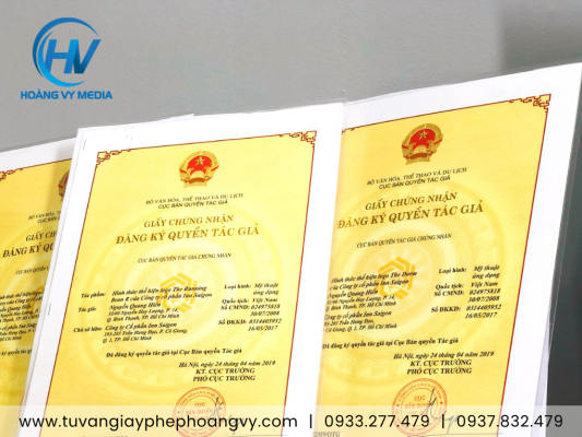 HOÀNG VY xin cấp nhanh giấy chứng nhận quyền tác giả