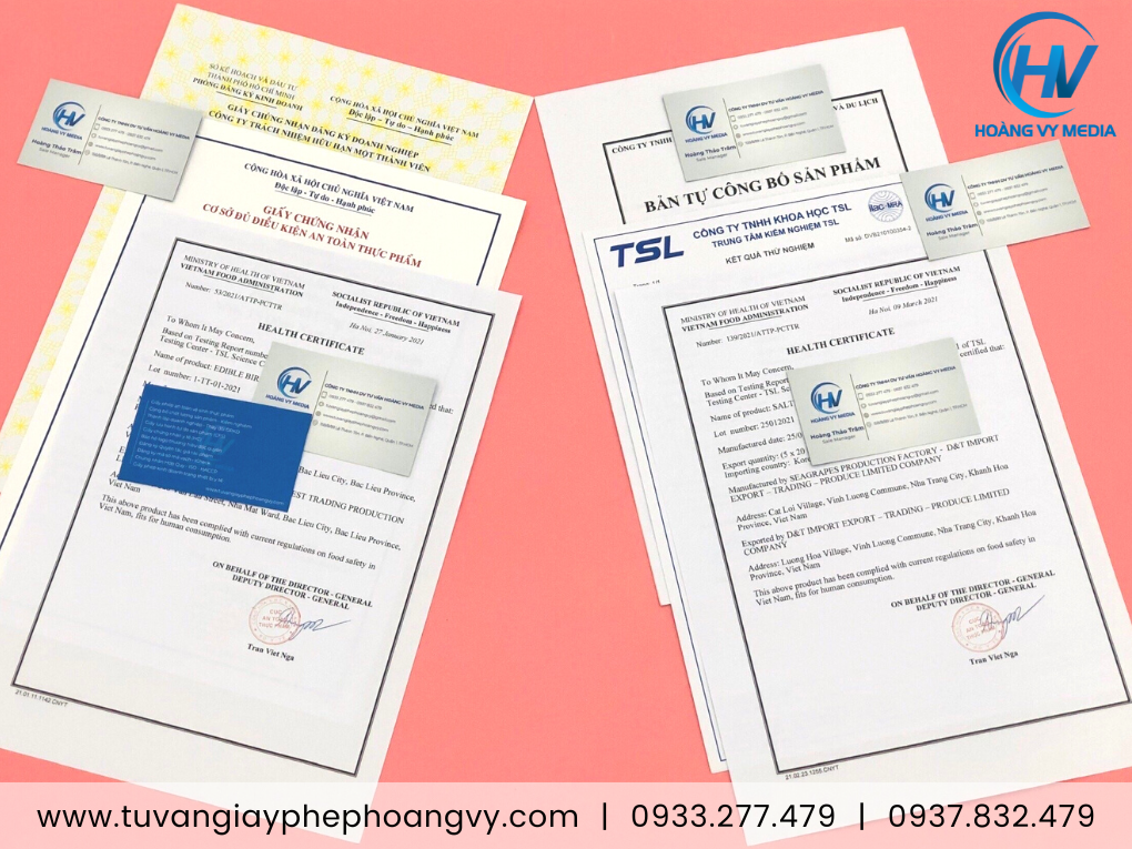 HOÀNG VY xin cấp trọn bộ giấy phép lưu hành sản phẩm